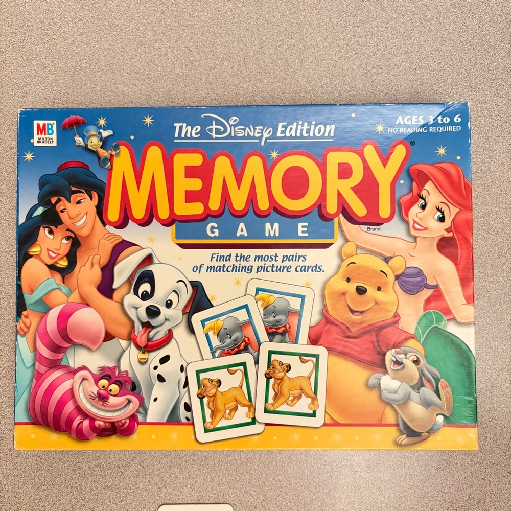 Vintage Milton Bradley the Disney edition memory game, made in USA